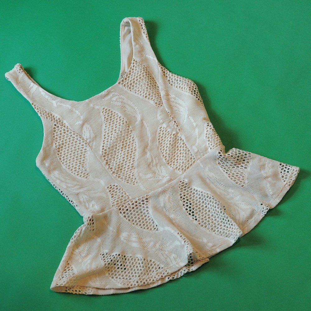 Cream Peplum Shirt